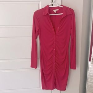 H&M Pink Mini Button Dress Small